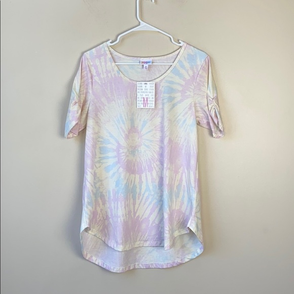 Lularoe Pastel Swirl Tie Dye Morgan Top Medium - Picture 2 of 11